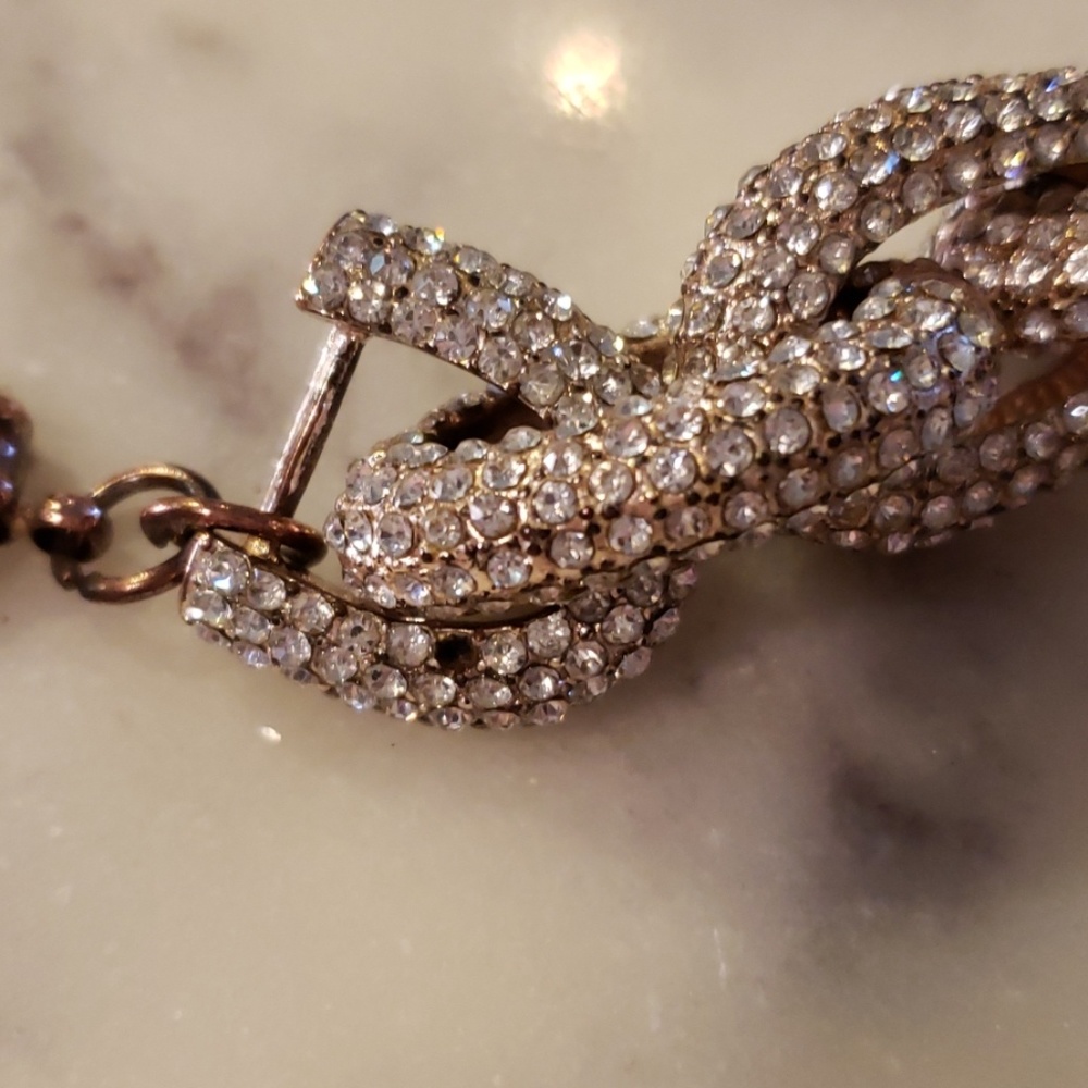 Rose Gold rhinestone adorned bracelet - Picture 4 of 8